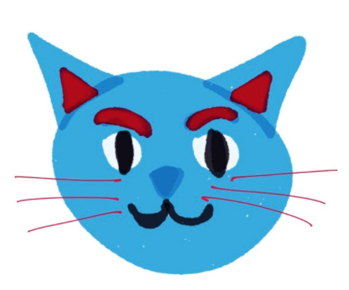 A blue cat face
